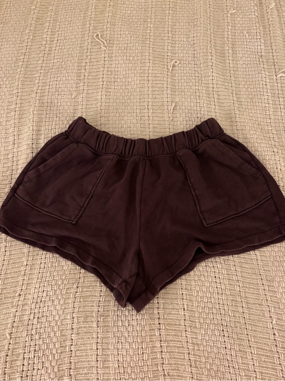 aerie Women's Dark Brown Elastic-Waist Athletic Shorts